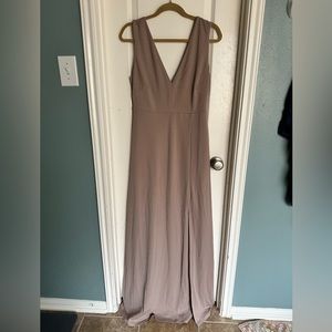 Taupe Chiffon Bridesmaid Dress
